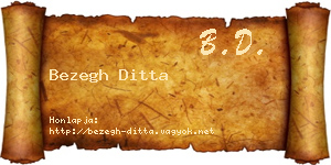 Bezegh Ditta névjegykártya